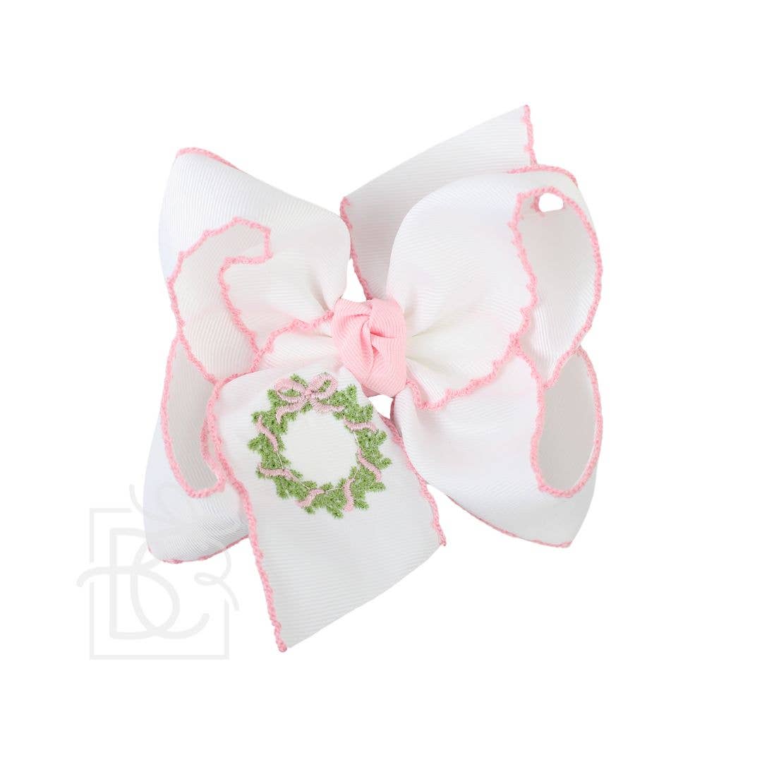 Embroidered Wreath Bow