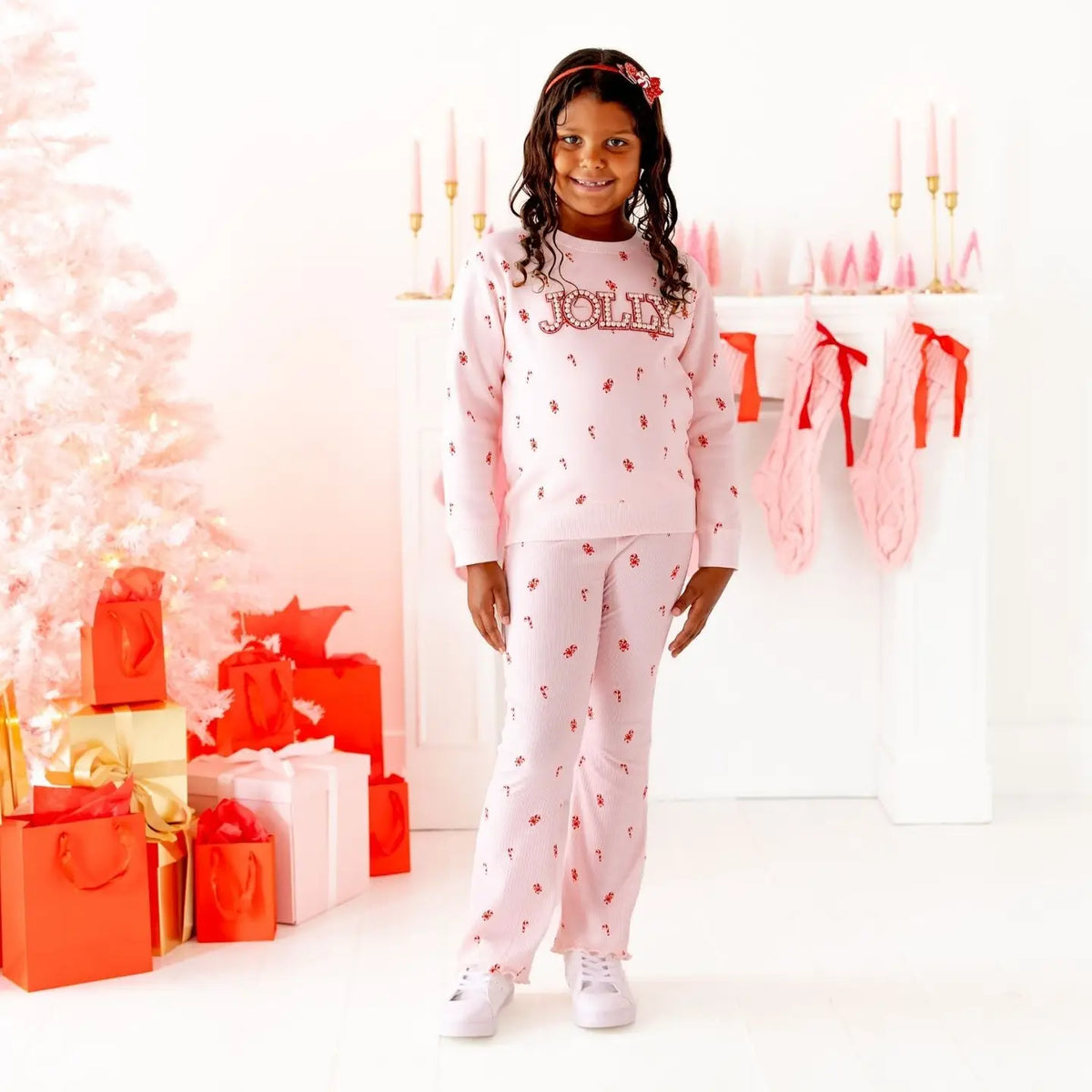 Jolly Pearl Candy Cane Sweatshirt