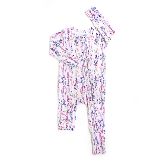 Floral-patterned baby onesie 
