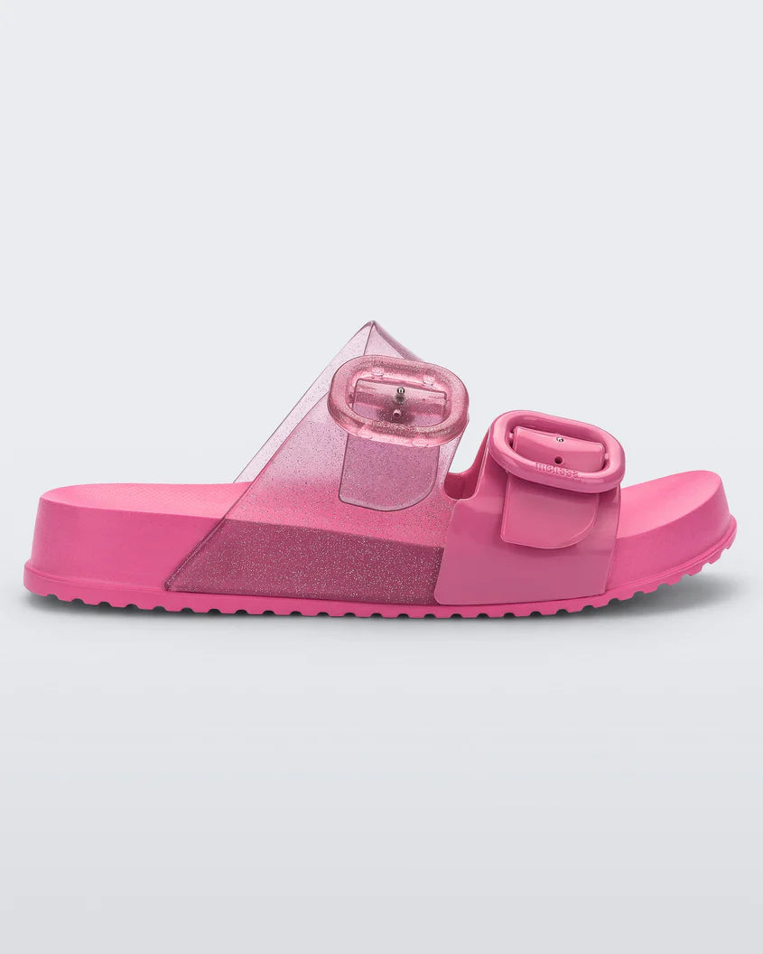 Cozy Slide Sandal // Pink Glitter