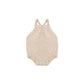 Ivory Knit Romper with Pointelle Detail