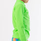 Boys Neon Honeydew Long Sleeve Zipper Rash Guard