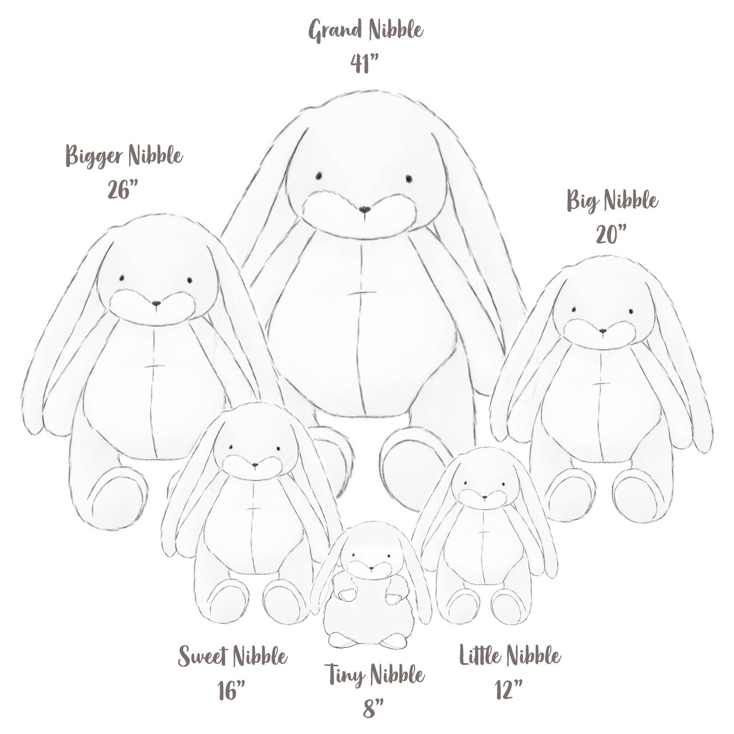 Tiny Nibble 8" Bunny - Gray
