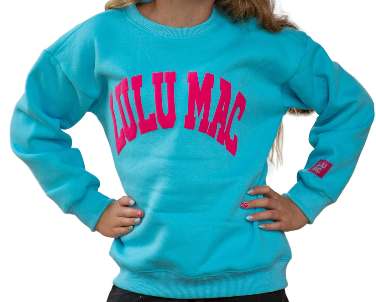 Lulu Mac Sweatshirt // Blue & Hot Pink