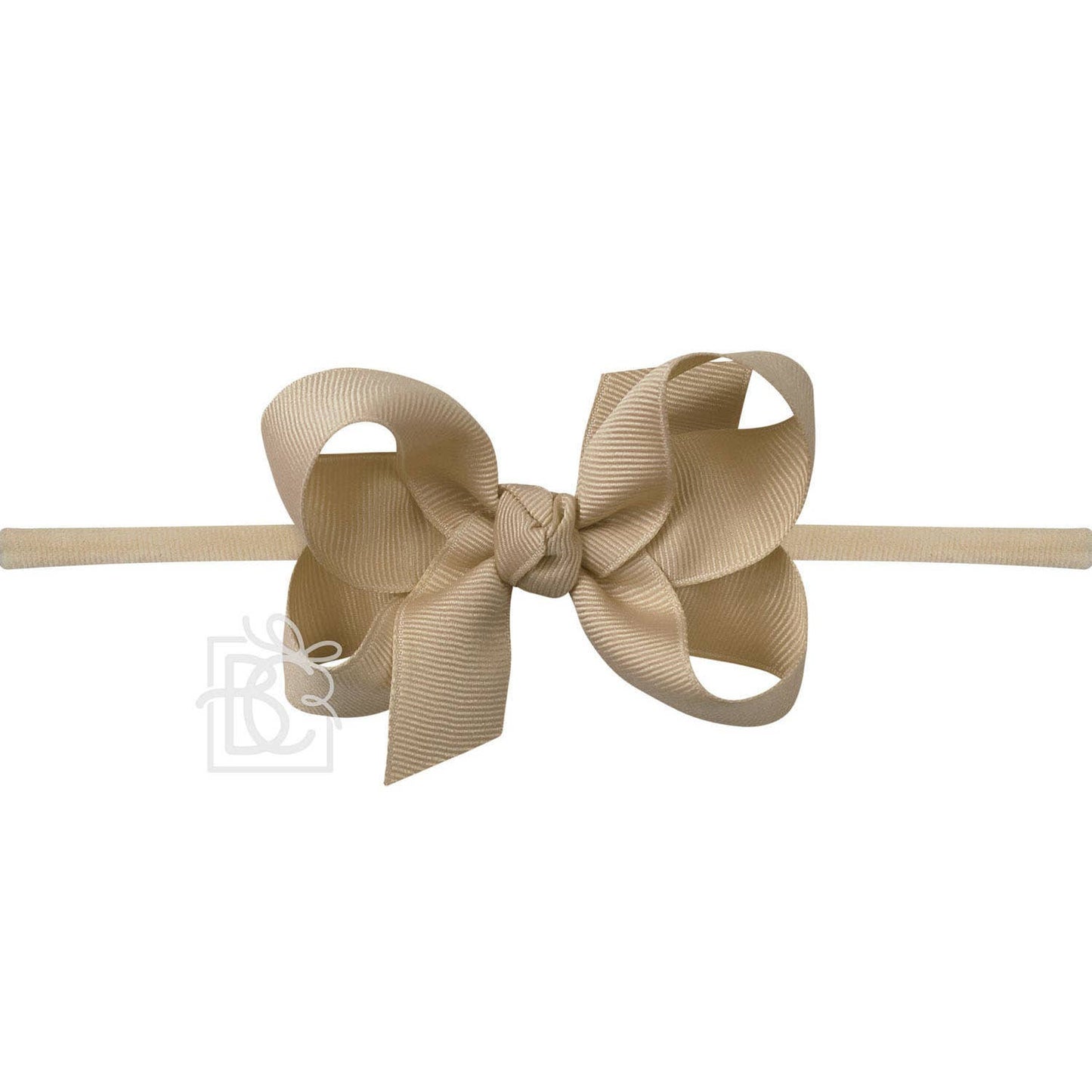 1/4" NYLON PANTYHOSE HEADBAND W/SIGNATURE GROSGRAIN BOW