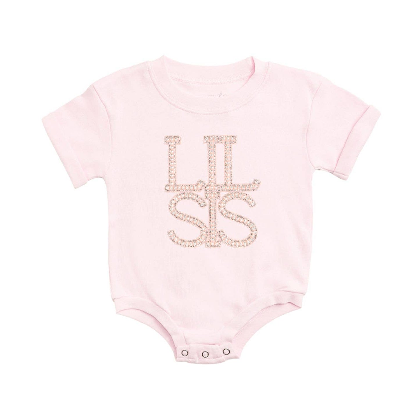 Lil Sis Pearl Patch Short Sleeve Romper - Family Fun