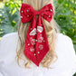 Cheer Them On Hair Bow BURGUNDY