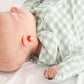 Peter Pan Collar Zipper Footie // Moss Gingham