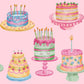Birthday Cake Short Sleeve Lounger Gown