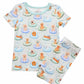 Two Piece Short Pajama Set | Poolside Pups Blue
