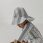Aqua Grey Stripe Sun Hat