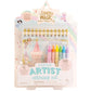 Story Magic Little Artist coloring set packaging with colorful markers and sticker sheets.