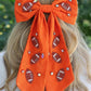 Hutson Beaded Football Bow ORANGE