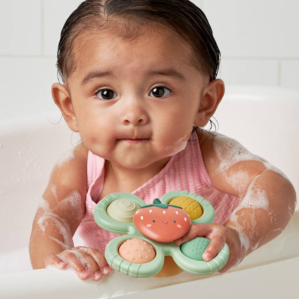 Teething toy with strawberry center 