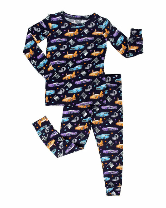 Children's pajama set with car pattern