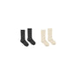 Ribbed Socks, 2-pack | black- antique