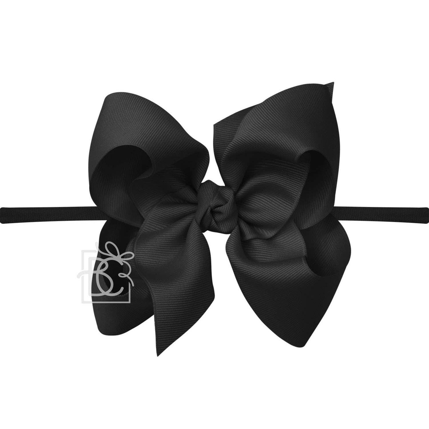 1/4" NYLON PANTYHOSE HEADBAND W/SIGNATURE GROSGRAIN BOW