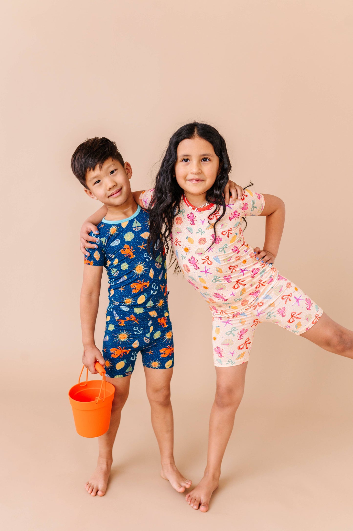 Shell We Go to Bed Blue Short Set Pajamas