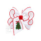Embroidered Christmas Tree Crochet Edge Bow