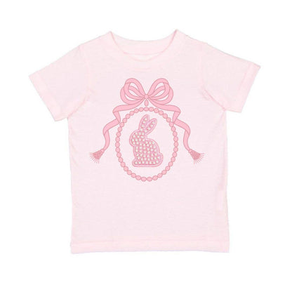 Bunny Locket Pearl Patch Easter Short Sleeve T-Shirt - Kids