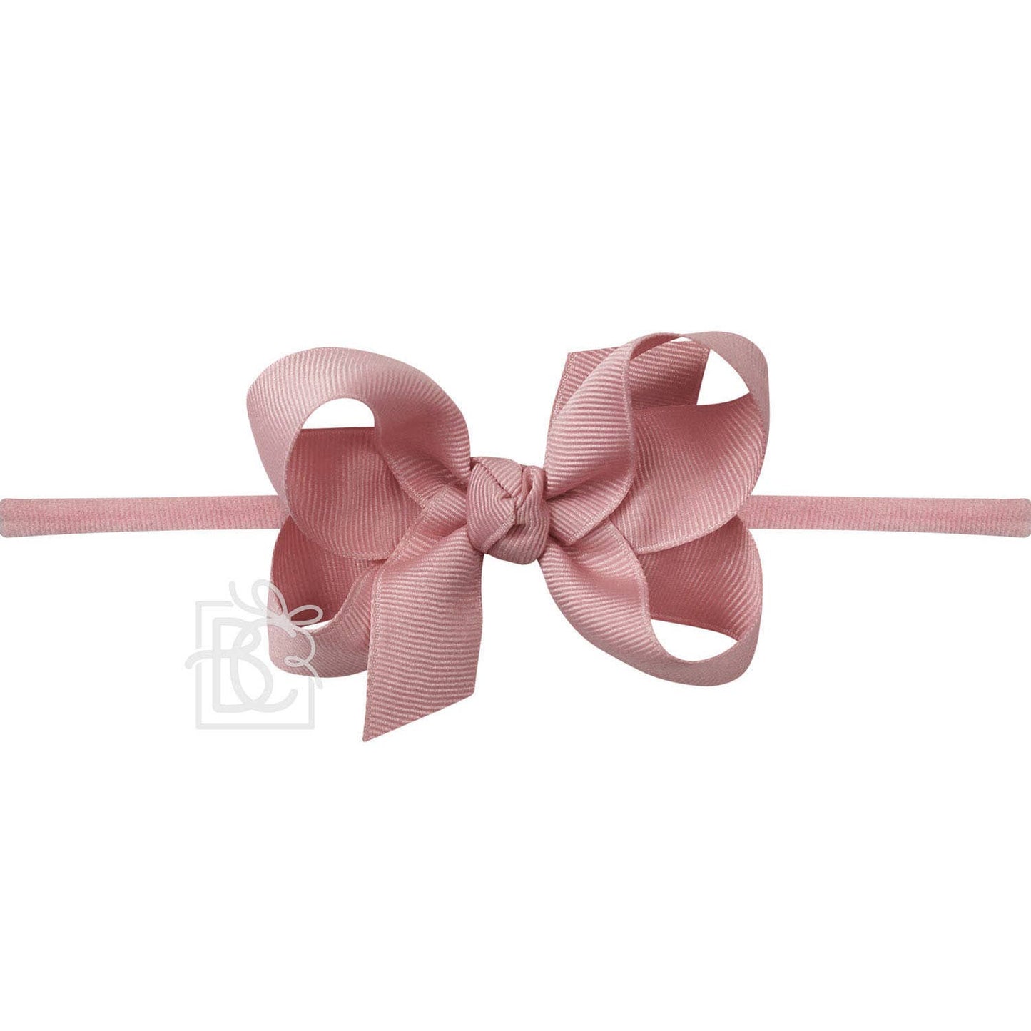 1/4" NYLON PANTYHOSE HEADBAND W/SIGNATURE GROSGRAIN BOW