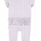 Peter Pan Collar Ruffle Zipper Footie | Lilac Gingham (Wholesale)