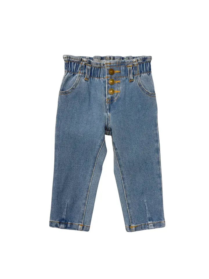 Paperbag Denim Pants // Medium Wash