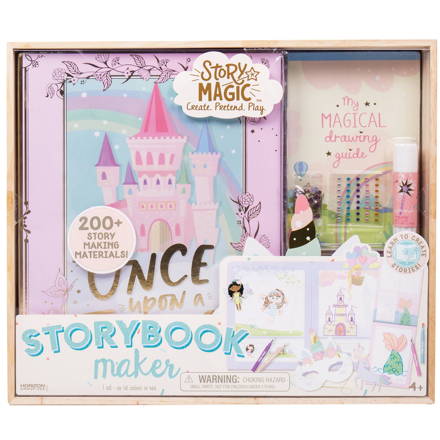 Storybook maker kit with castle illustration and 'Once Upon a Storybook Maker' text.