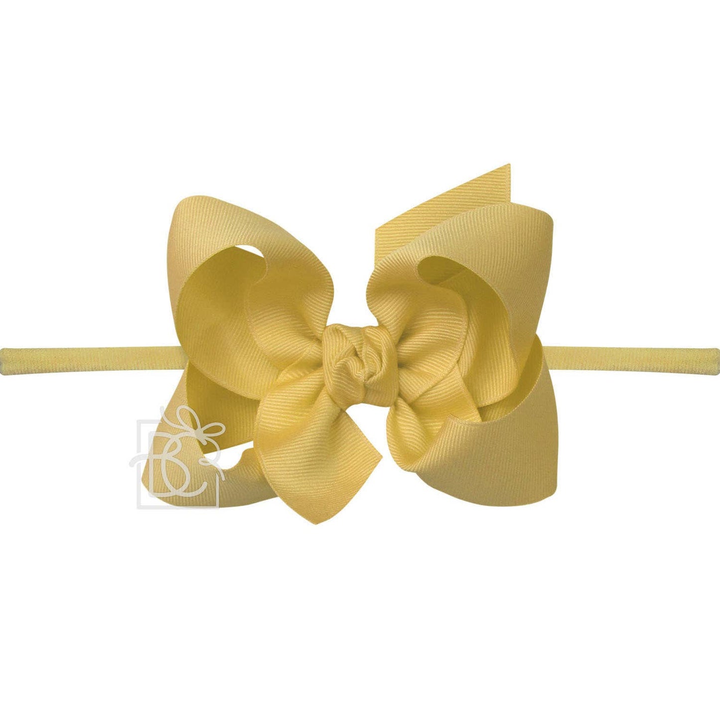 1/4" NYLON PANTYHOSE HEADBAND W/SIGNATURE GROSGRAIN BOW