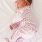 Peter Pan Collar Ruffle Zipper Footie | Rosy Gingham