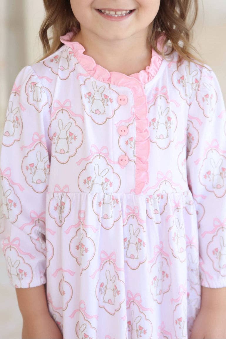 Long Sleeve Princess Ruffle Nightgown | Cottontail Couture