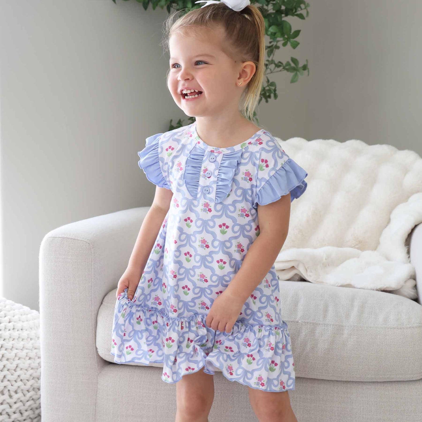 Flutter Sleeve Nightgown | Tied In Tulips