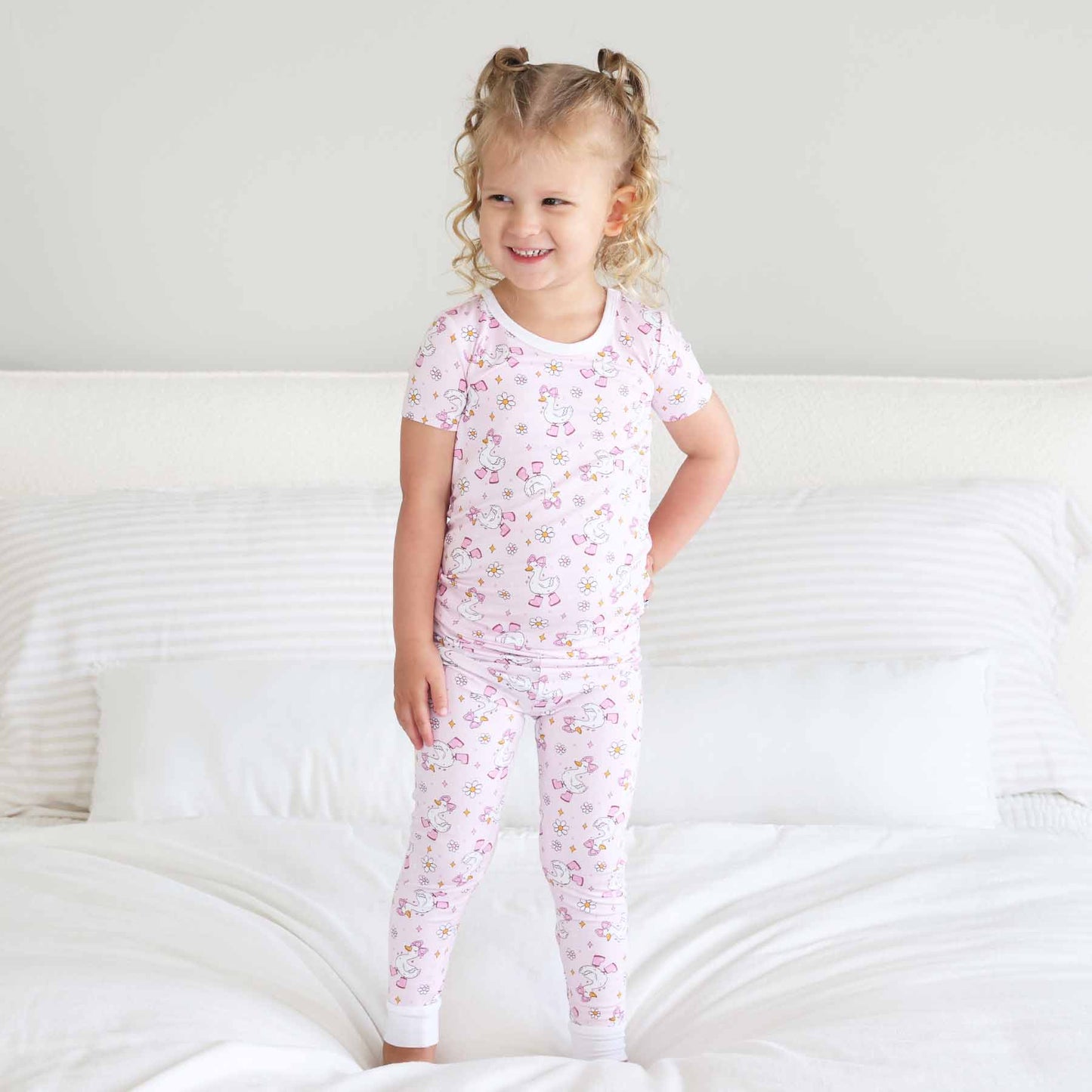 Silly Goose Two Piece Pajama Set | Pink