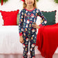 SoftSnooze™ Kids Bamboo Viscose Giddy Up Santa Western Christmas Long Sleeve Pajama Set