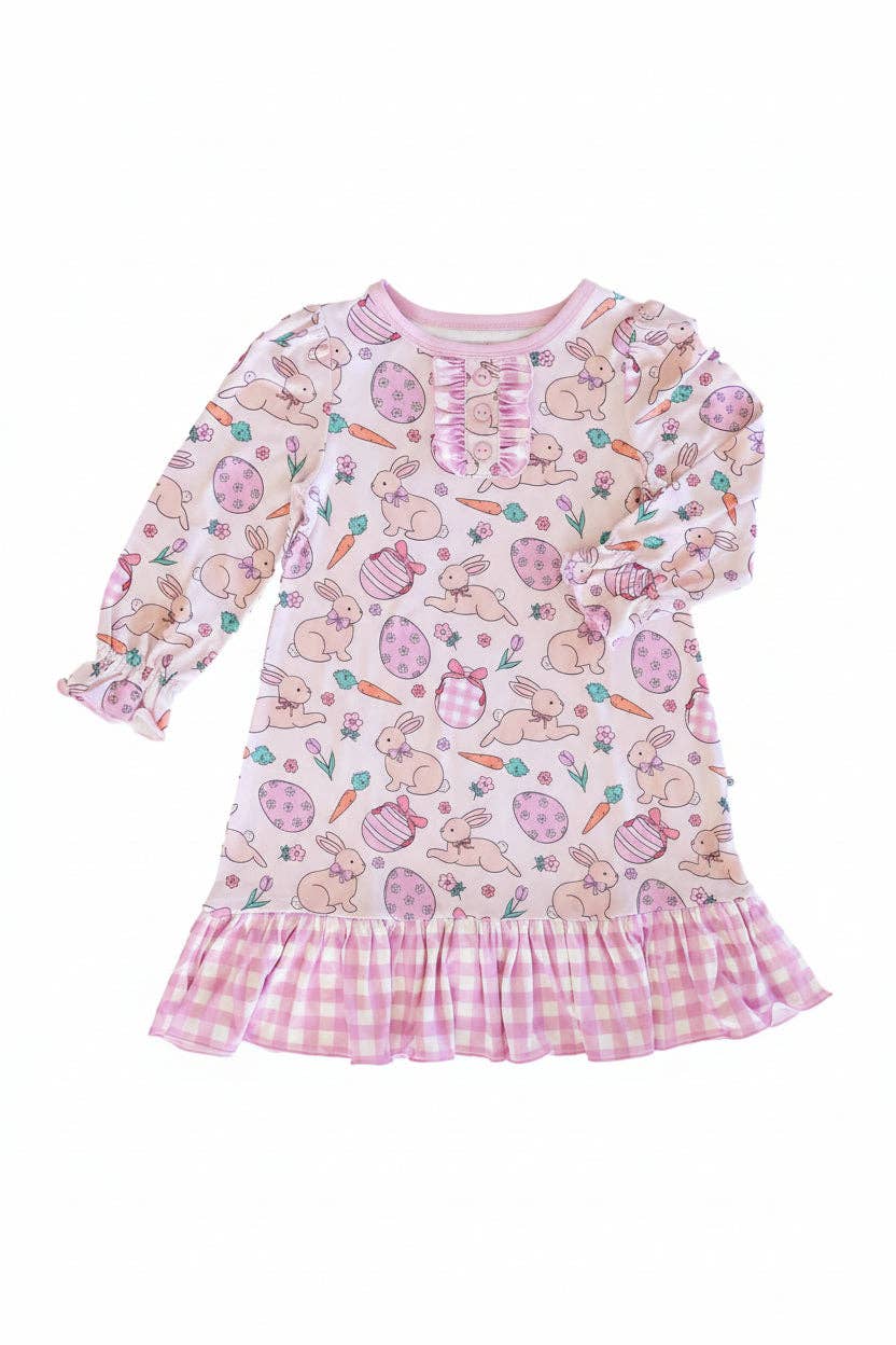 Long Sleeve Ruffle Button Nightgown | Hoppy Spring