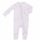 Peter Pan Collar Ruffle Zipper Footie | Lilac Gingham (Wholesale)
