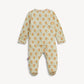 Baby onesie with a pattern on a white background