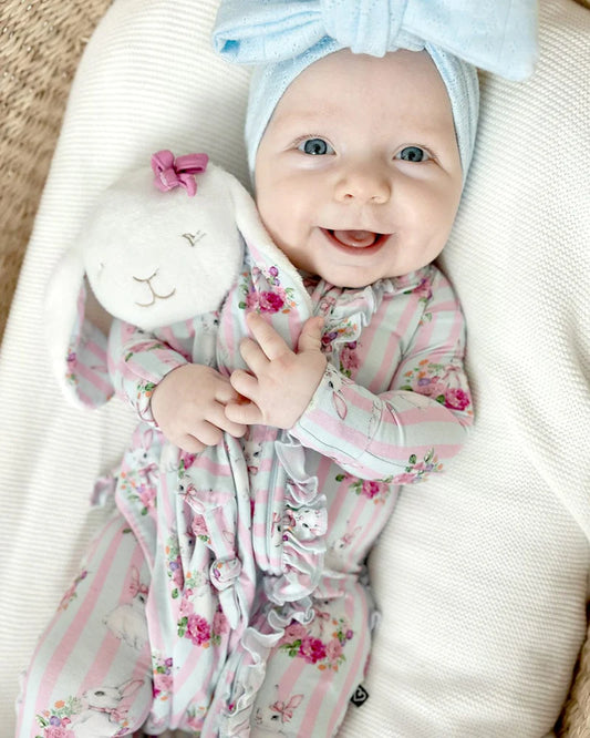 Striped Easter Footie with Zipper