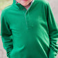 Green Cotton 1/4 Zip Pullover // Plaid