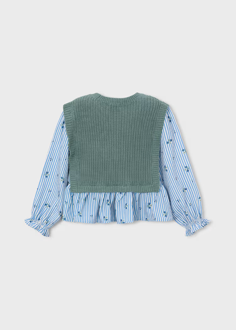 Floral Vest Blouse // 4036-22