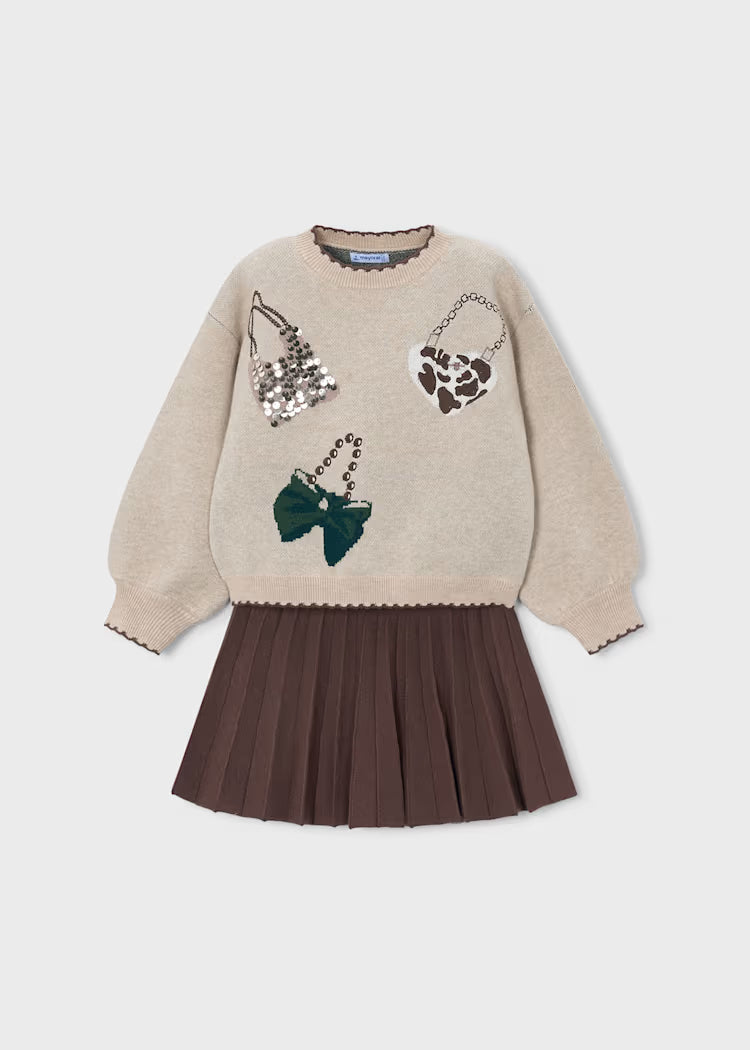 Purse Sweater & Skirt Set// 4933-56
