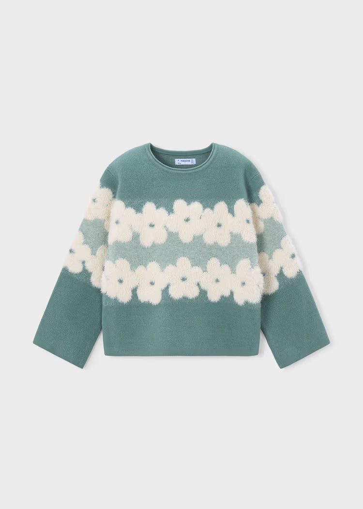 Teal Floral Sweater // 4317-42