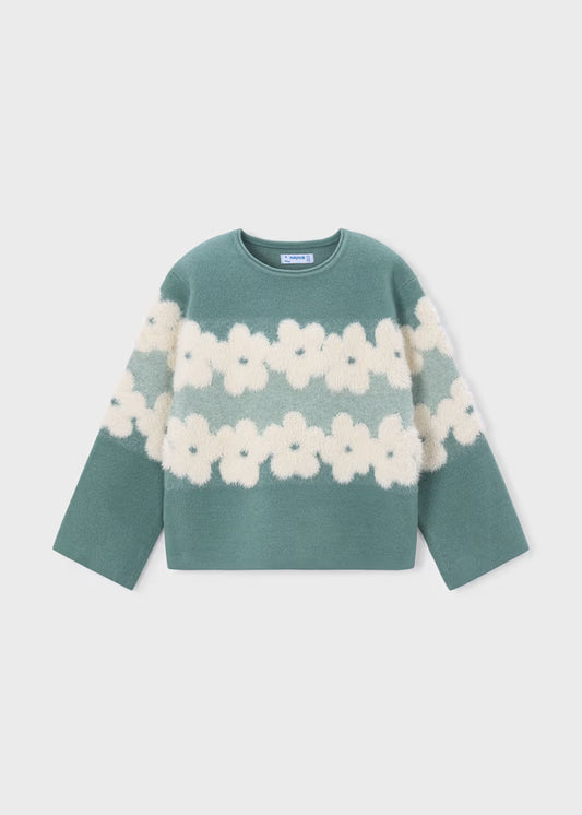 Teal Floral Sweater // 4317-42