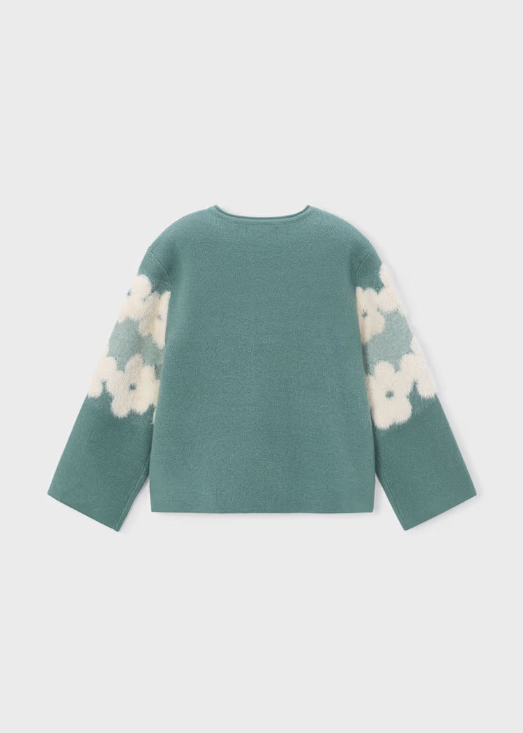 Teal Floral Sweater // 4317-42