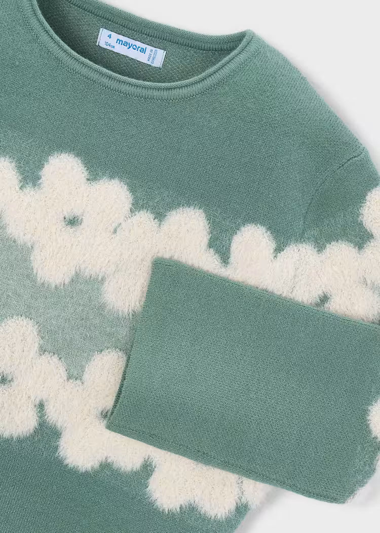Teal Floral Sweater // 4317-42