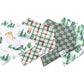 bibs with wildlife and pine trees