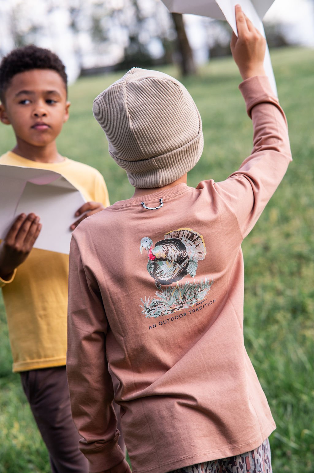 Rust Long Sleeve Cotton T-shirt // Turkey