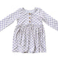 Lavender Cloud Checkered Dress Set