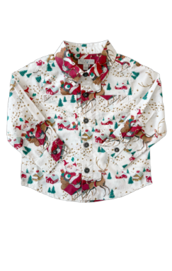 Boys Jack Shirt// Santa Sleigh