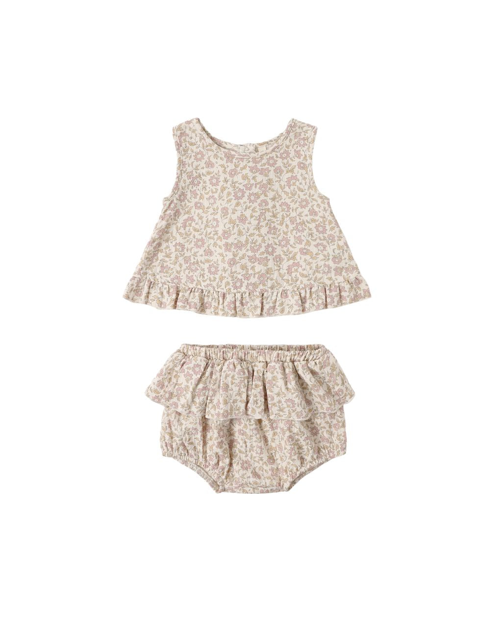 Floral baby outfit with top and bloomers 